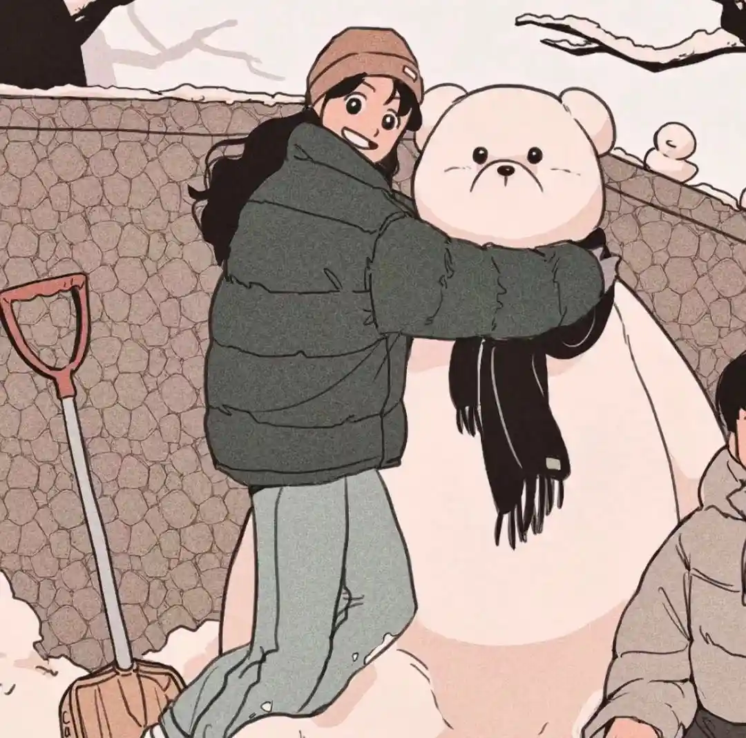 冬季氛围感人物插画画面