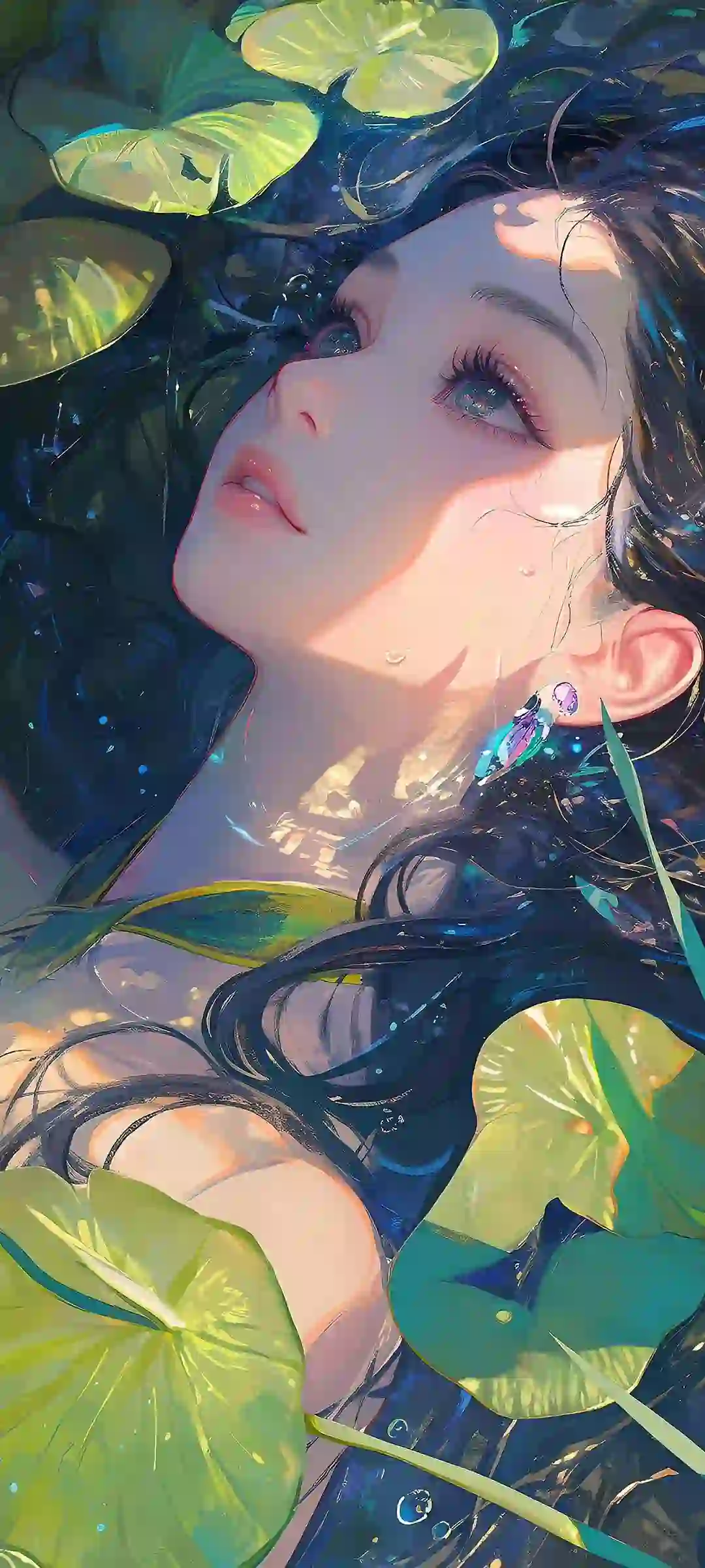 新年叶子与财神手机壁纸设计