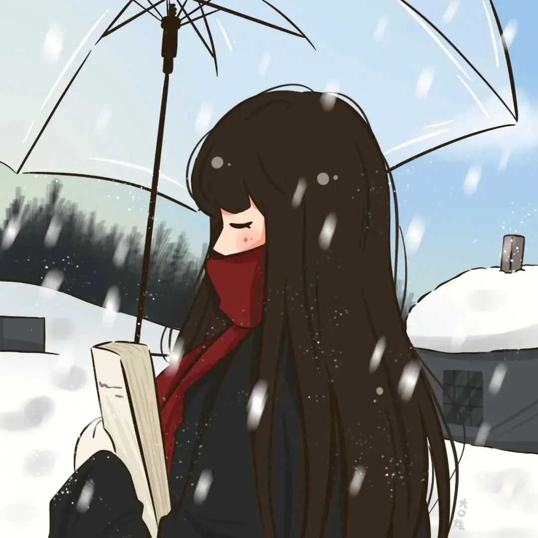 冬季氛围感人物插画画面