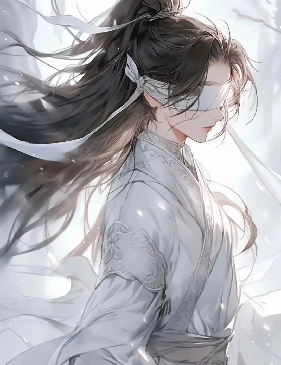 简约蒙眼人物插画风格