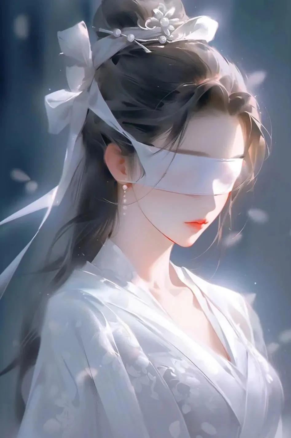 简约蒙眼人物插画风格