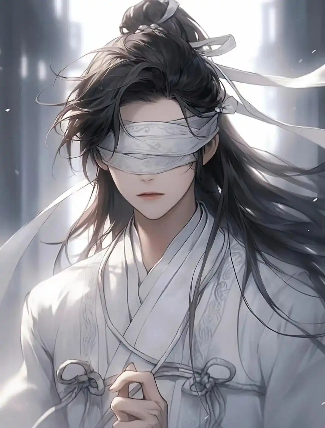 简约蒙眼人物插画风格