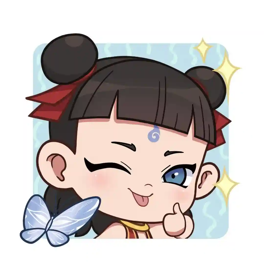 哪吒魔童Q版头像插画展示