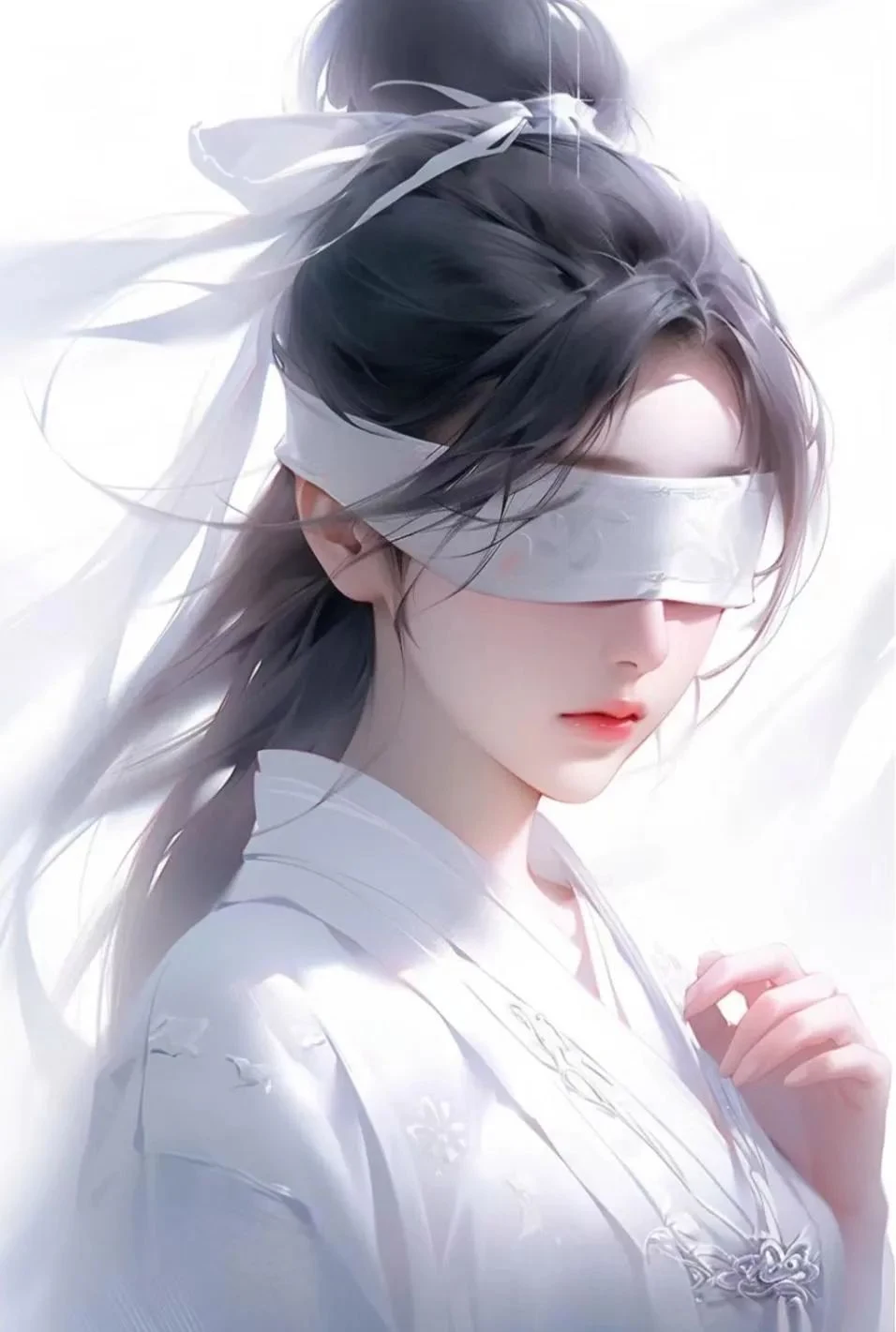 简约蒙眼人物插画风格