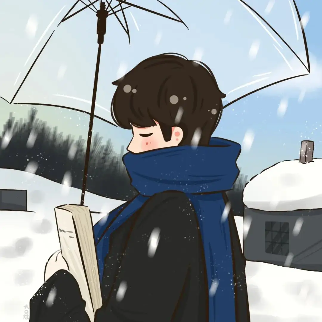 冬季氛围感人物插画画面