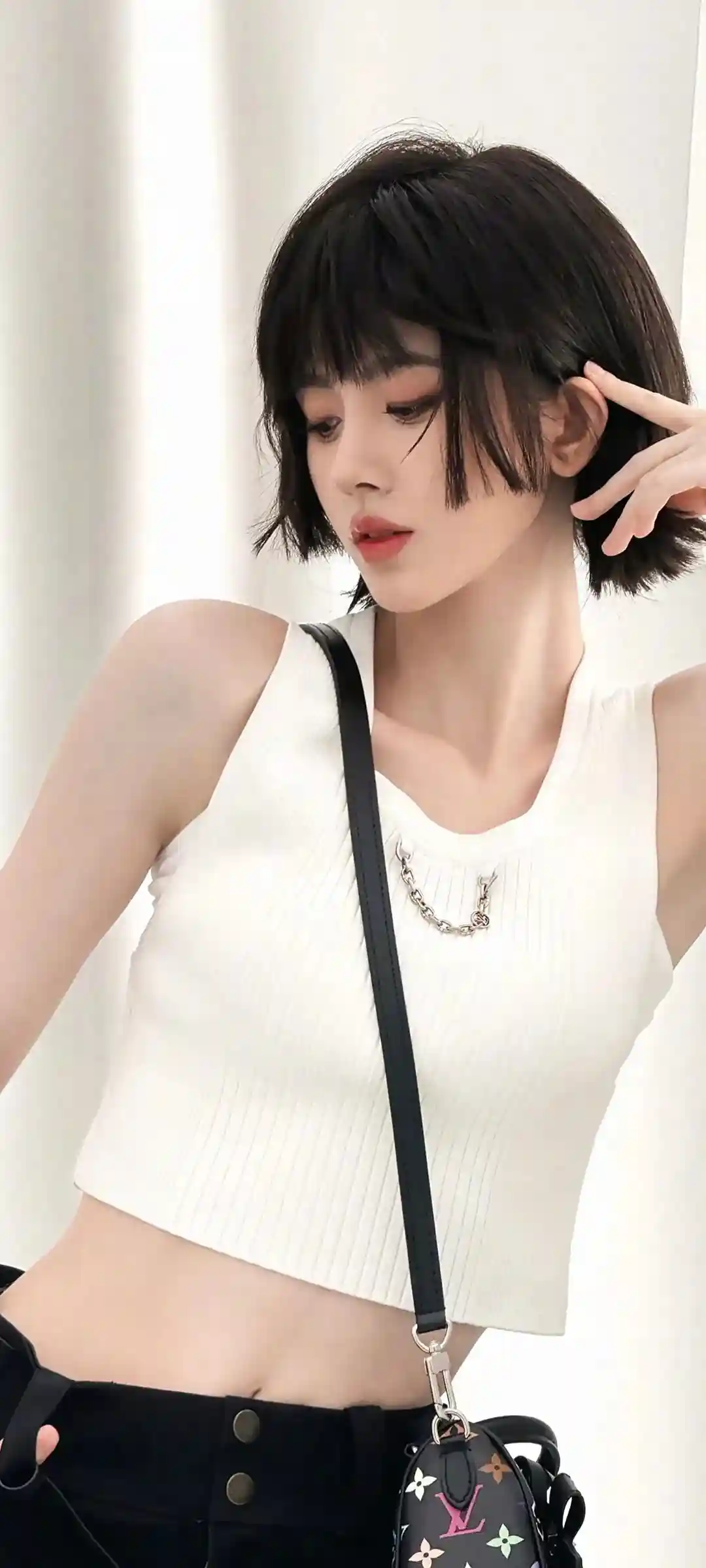 汉服古风庭院写真手机壁纸设计