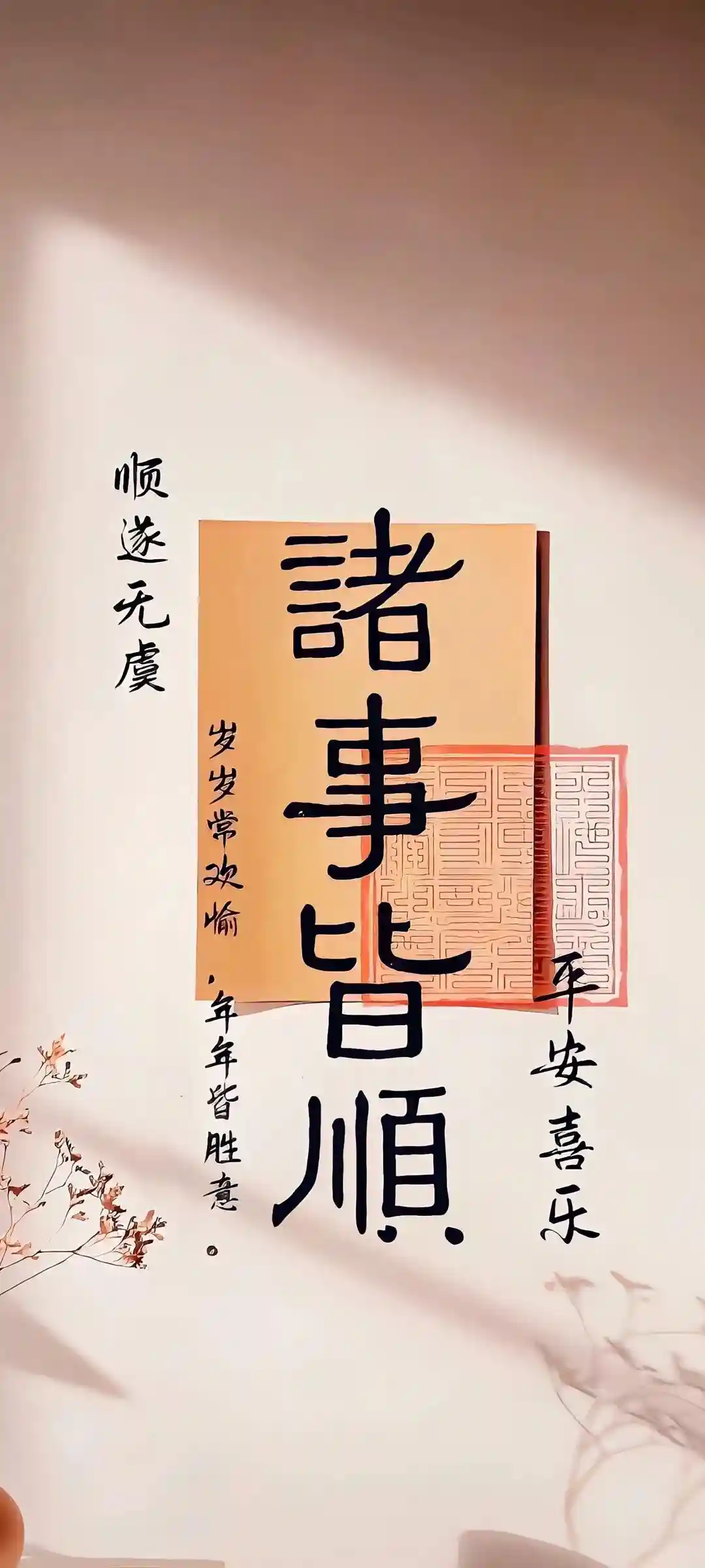 诸事皆顺手机壁纸视觉展示