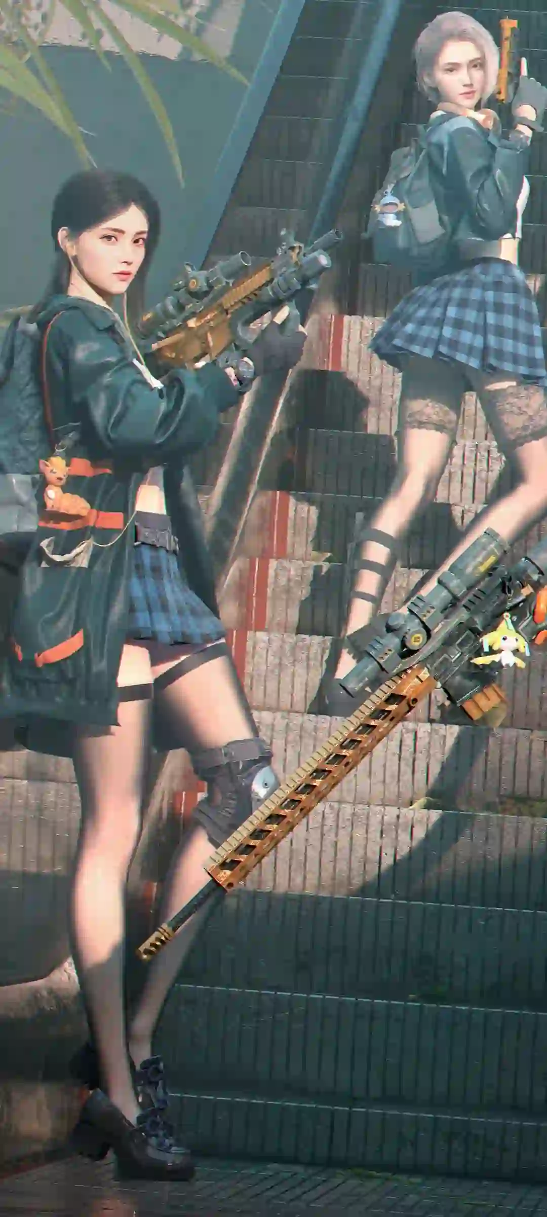 风景融合人物全面屏壁纸