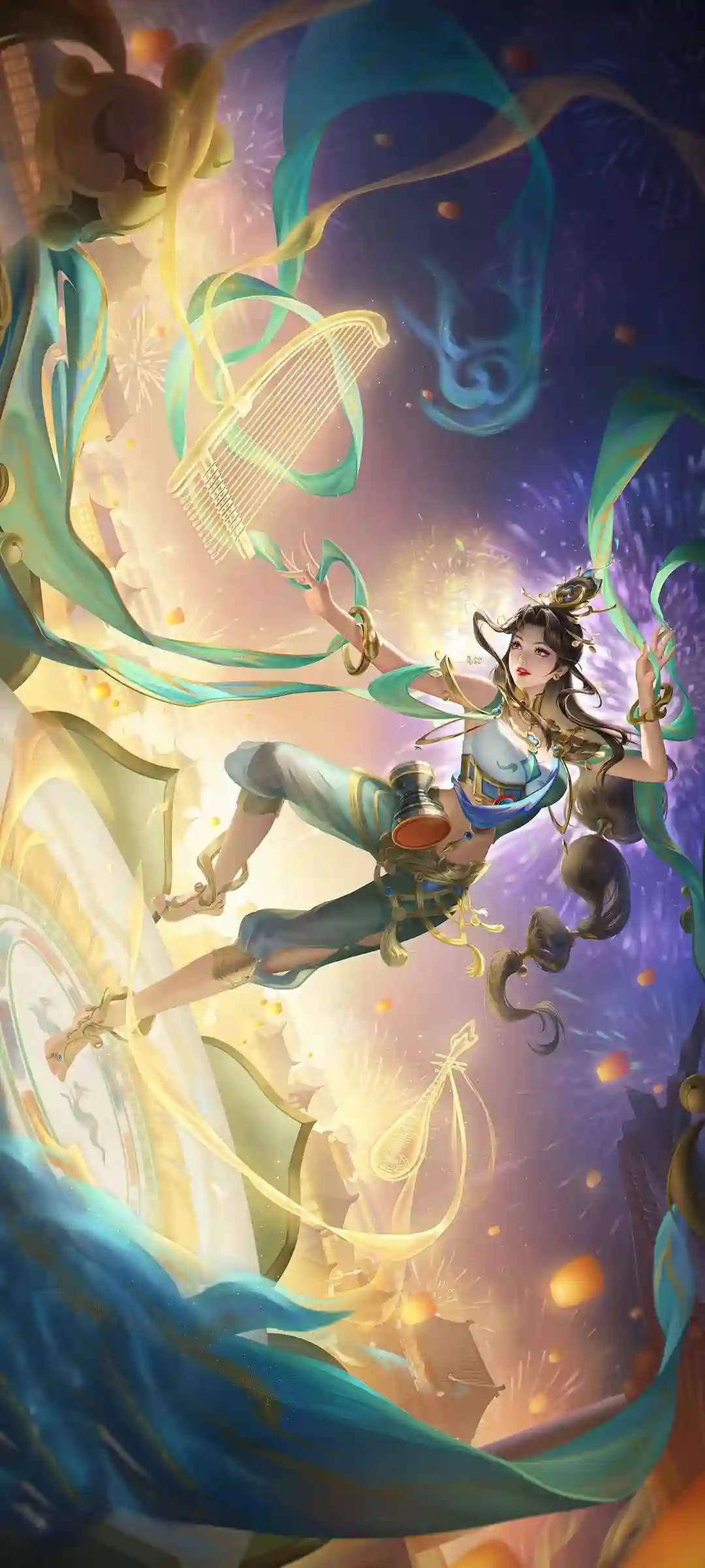 暖色原野插画光影画面