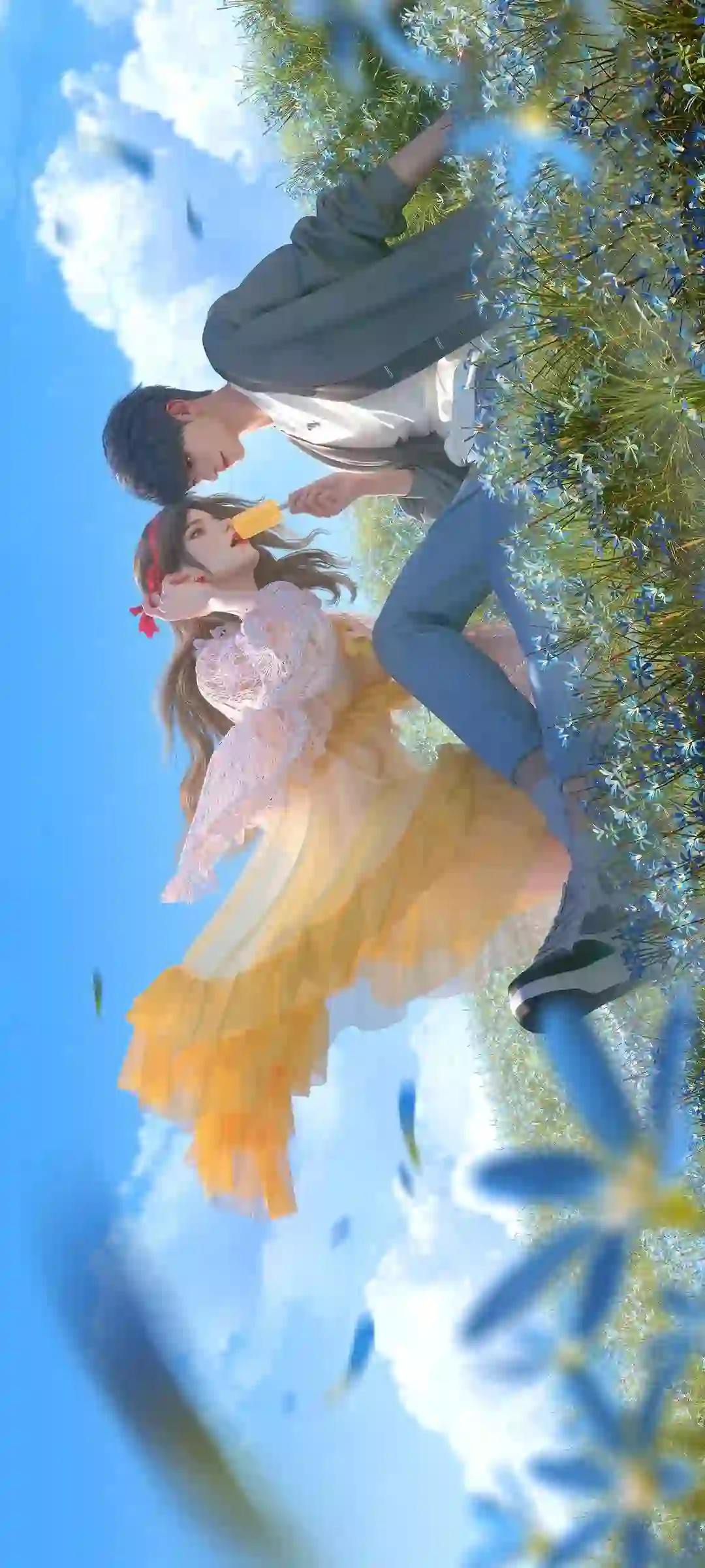 动漫风格人物风景手机壁纸