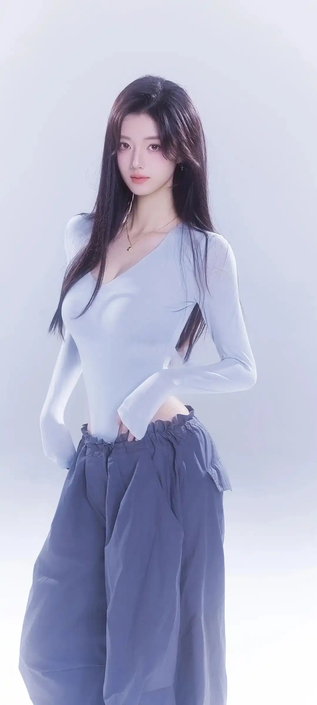 水墨与梵高风格悟空动漫美女手机壁纸